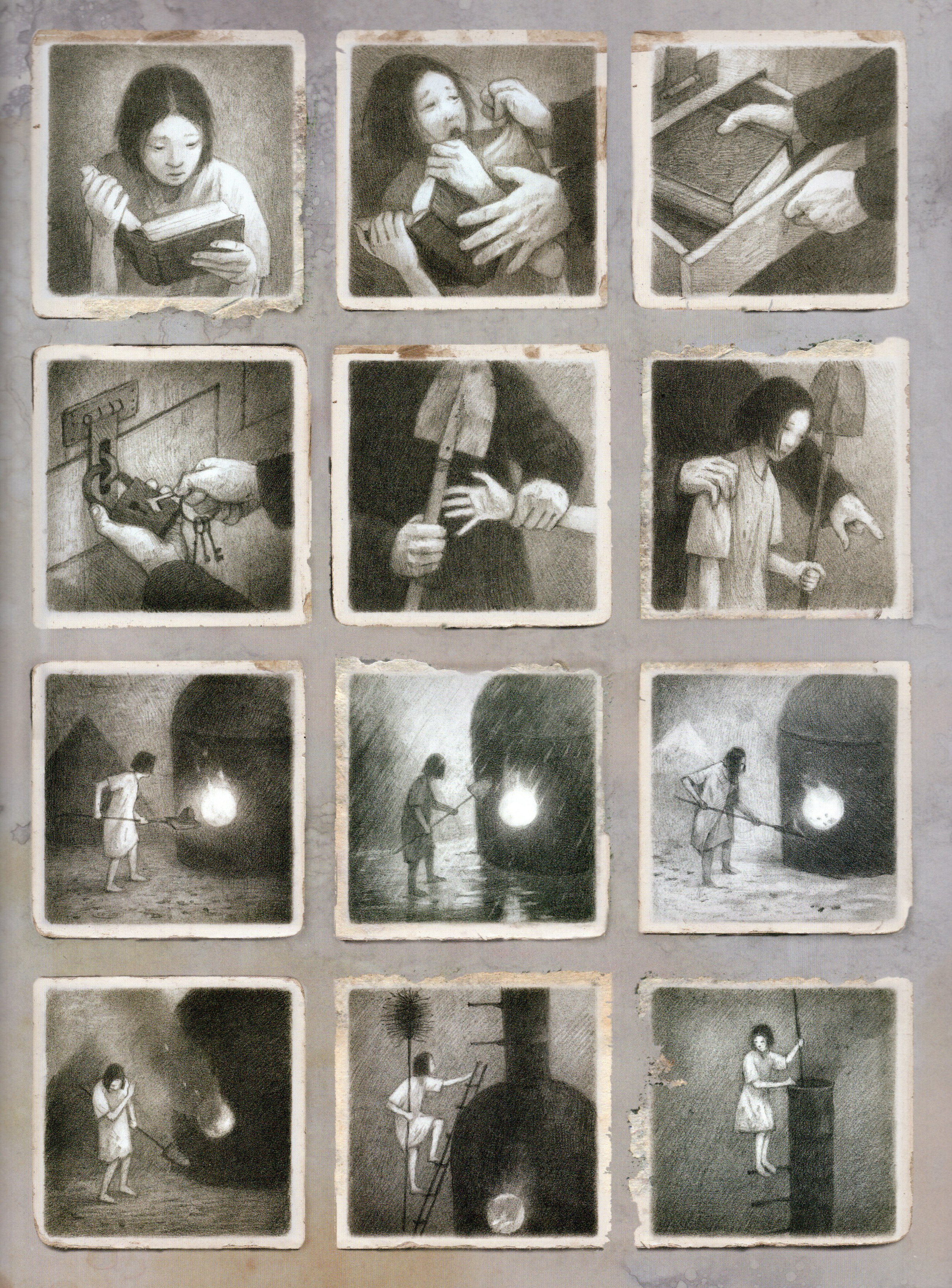 Secuencia de pequeñas imágenes de Shaun Tan